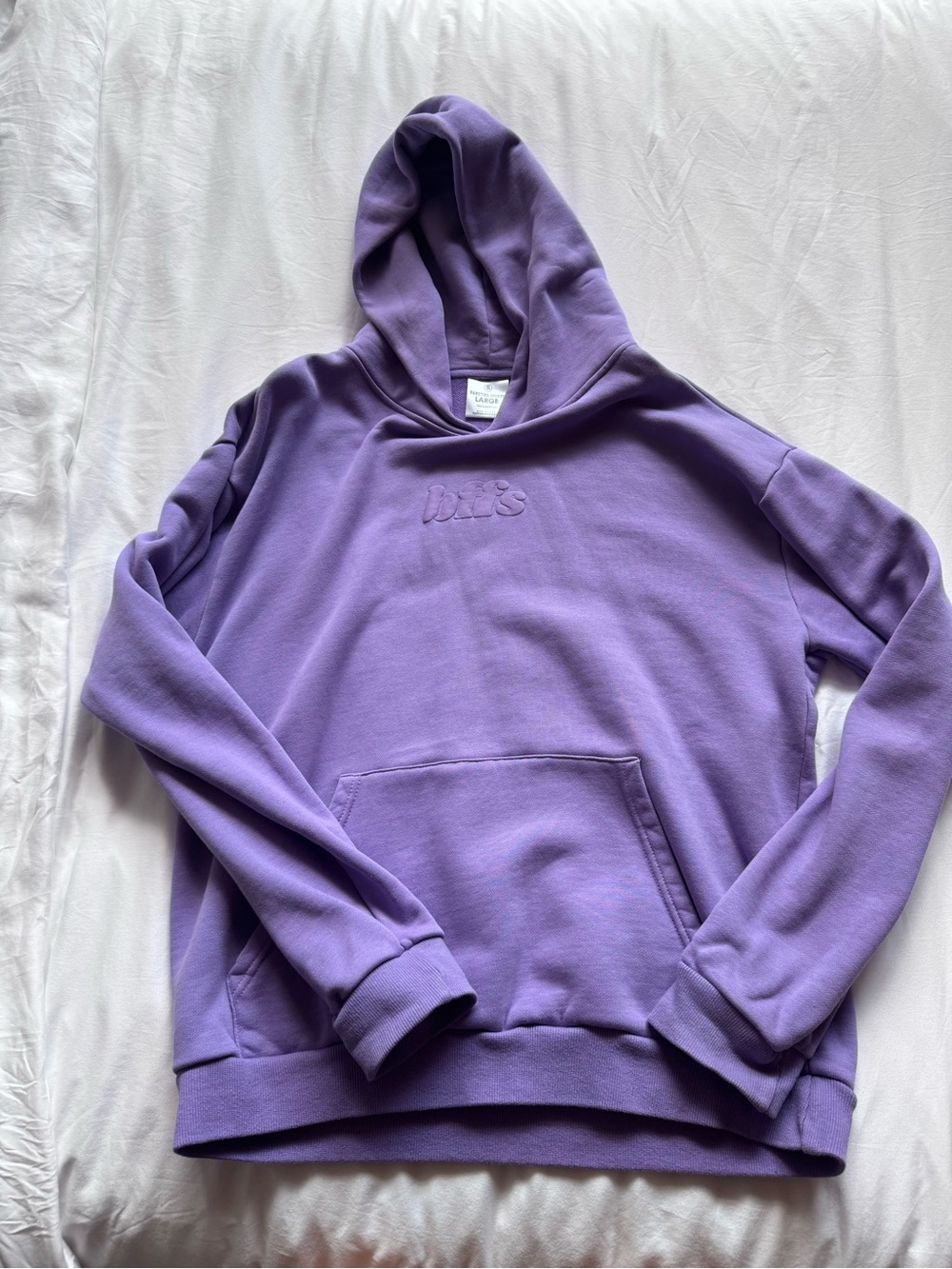 Lavender Embroidered Logo Hooded Sweatshirt - Women